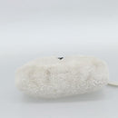 PRADA Hand Pouch Hand Bag Pile White Silver Auth ka4933V-5