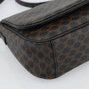 CELINE Macadam Canvas Shoulder Bag PVC Leather Black Gold Auth ka4934A-14