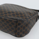CELINE Macadam Canvas Shoulder Bag PVC Leather Black Gold Auth ka4934A-15