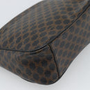CELINE Macadam Canvas Shoulder Bag PVC Leather Black Gold Auth ka4934A-16