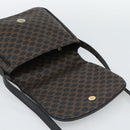 CELINE Macadam Canvas Shoulder Bag PVC Leather Black Gold Auth ka4934A-17
