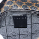 CELINE Macadam Canvas Shoulder Bag PVC Leather Black Gold Auth ka4934A-18