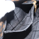 CELINE Macadam Canvas Shoulder Bag PVC Leather Black Gold Auth ka4934A-22