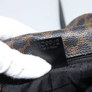 CELINE Macadam Canvas Shoulder Bag PVC Leather Black Gold Auth ka4934A-11
