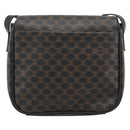 CELINE Macadam Canvas Shoulder Bag PVC Leather Black Gold Auth ka4934A-2