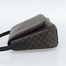 CELINE Macadam Canvas Shoulder Bag PVC Leather Black Gold Auth ka4934A-3