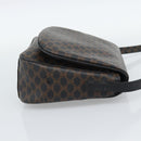 CELINE Macadam Canvas Shoulder Bag PVC Leather Black Gold Auth ka4934A-4