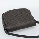 CELINE Macadam Canvas Shoulder Bag PVC Leather Black Gold Auth ka4934A-6