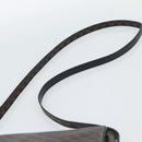 CELINE Macadam Canvas Shoulder Bag PVC Leather Black Gold Auth ka4934A-8