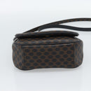 CELINE Macadam Canvas Shoulder Bag PVC Leather Black Gold Auth ka4934A-5
