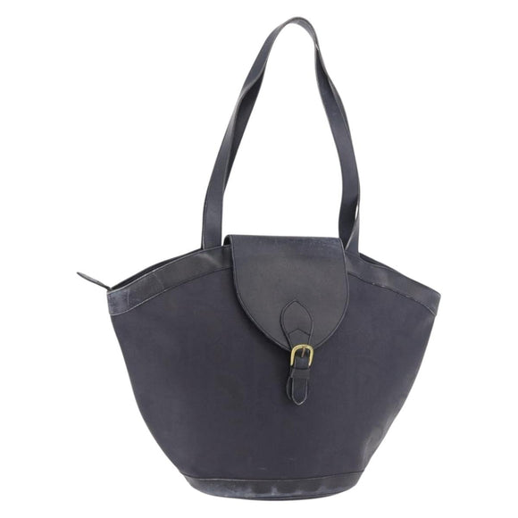 Christian Dior Trotter Canvas Tote Bag Navy Gold Auth ka4935