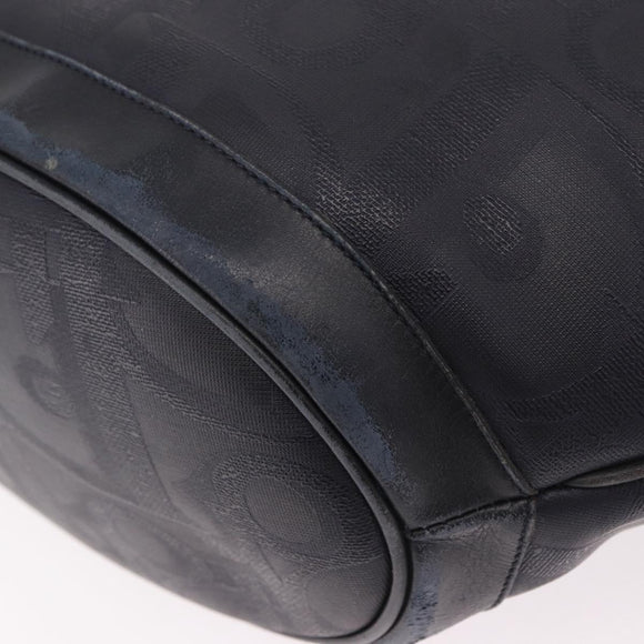 Christian Dior Trotter Canvas Tote Bag Navy Gold Auth ka4935