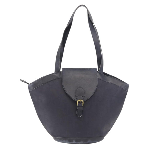 Christian Dior Trotter Canvas Tote Bag Navy Gold Auth ka4935