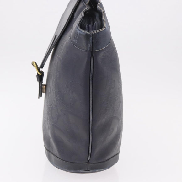 Christian Dior Trotter Canvas Tote Bag Navy Gold Auth ka4935
