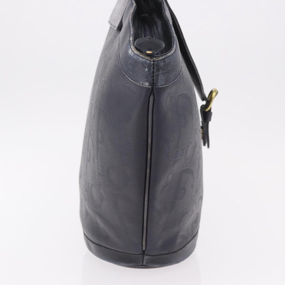 Christian Dior Trotter Canvas Tote Bag Navy Gold Auth ka4935