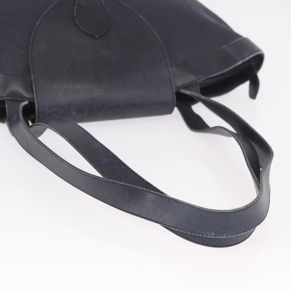 Christian Dior Trotter Canvas Tote Bag Navy Gold Auth ka4935