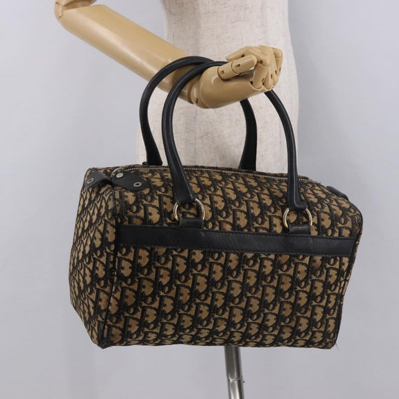 Christian Dior Trotter Canvas Hand Bag Navy Silver Auth ka4937