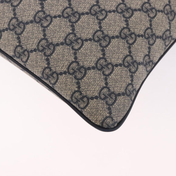 GUCCI GG Supreme Shoulder Bag PVC Navy Silver 201446 Auth ka4941