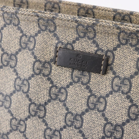 GUCCI GG Supreme Shoulder Bag PVC Navy Silver 201446 Auth ka4941