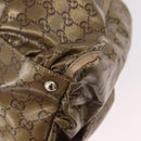 GUCCI GG Crystal Hand Bag Coated Canvas Gold 189835 Auth ka4942-14