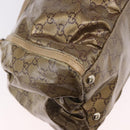 GUCCI GG Crystal Hand Bag Coated Canvas Gold 189835 Auth ka4942-15