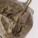 GUCCI GG Crystal Hand Bag Coated Canvas Gold 189835 Auth ka4942-16