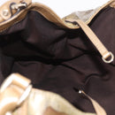 GUCCI GG Crystal Hand Bag Coated Canvas Gold 189835 Auth ka4942-18