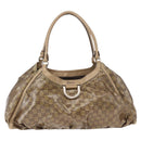 GUCCI GG Crystal Hand Bag Coated Canvas Gold 189835 Auth ka4942-13