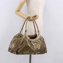 GUCCI GG Crystal Hand Bag Coated Canvas Gold 189835 Auth ka4942-22