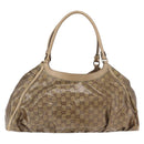 GUCCI GG Crystal Hand Bag Coated Canvas Gold 189835 Auth ka4942-2