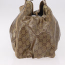 GUCCI GG Crystal Hand Bag Coated Canvas Gold 189835 Auth ka4942-4