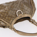GUCCI GG Crystal Hand Bag Coated Canvas Gold 189835 Auth ka4942-6