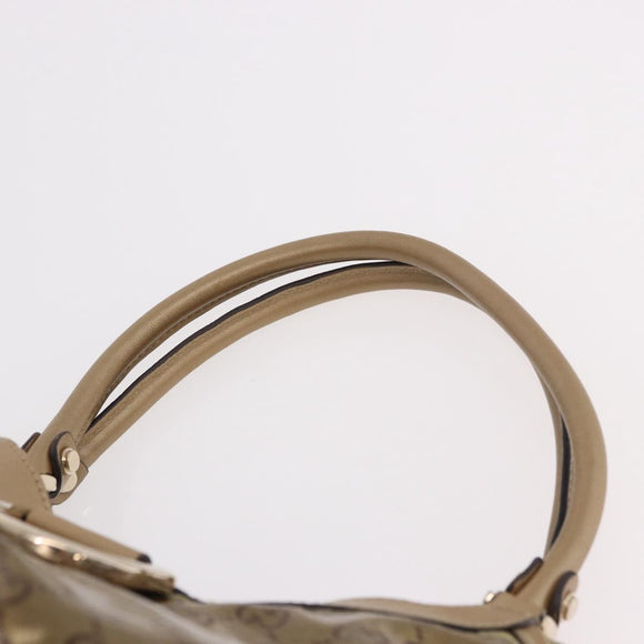 GUCCI GG Crystal Hand Bag Coated Canvas Gold 189835 Auth ka4942