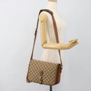 GUCCI GG Canvas Shoulder Bag Beige Gold 257024 Auth ka4943V-27
