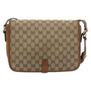 GUCCI GG Canvas Shoulder Bag Beige Gold 257024 Auth ka4943V-3