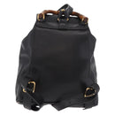 GUCCI Bamboo Backpack Leather Black Gold 003 2034 0030 Auth ka4944-2
