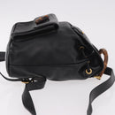 GUCCI Bamboo Backpack Leather Black Gold 003 2034 0030 Auth ka4944-3