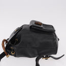 GUCCI Bamboo Backpack Leather Black Gold 003 2034 0030 Auth ka4944-4