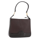 VERSACE Shoulder Bag Leather Brown Gold Auth ka4945-1