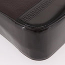 VERSACE Shoulder Bag Leather Brown Gold Auth ka4945-9