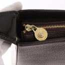 VERSACE Shoulder Bag Leather Brown Gold Auth ka4945-10