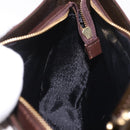 VERSACE Shoulder Bag Leather Brown Gold Auth ka4945-19