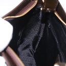 VERSACE Shoulder Bag Leather Brown Gold Auth ka4945-20