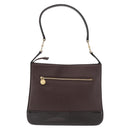 VERSACE Shoulder Bag Leather Brown Gold Auth ka4945-2