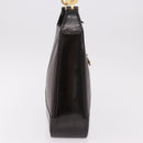 VERSACE Shoulder Bag Leather Brown Gold Auth ka4945-3