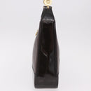 VERSACE Shoulder Bag Leather Brown Gold Auth ka4945-4
