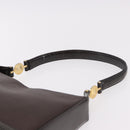 VERSACE Shoulder Bag Leather Brown Gold Auth ka4945-8