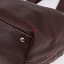 CHANEL Hand Bag Caviar Skin 2way Brown Silver CC Auth ka4946V-16