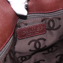 CHANEL Hand Bag Caviar Skin 2way Brown Silver CC Auth ka4946V-20