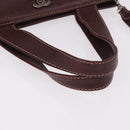 CHANEL Hand Bag Caviar Skin 2way Brown Silver CC Auth ka4946V-8